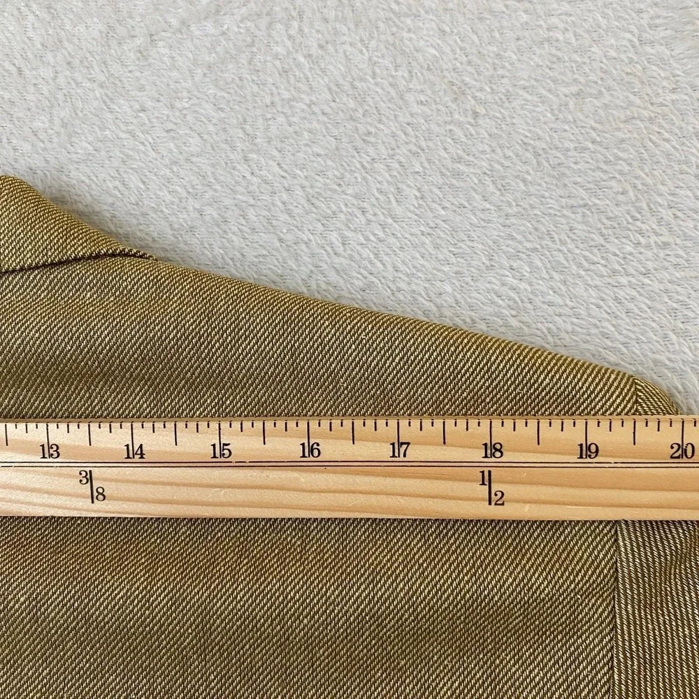 VTG Lands' End 100% Silk Blazer Jacket Sport Coat Men 42L Tan Preppy Made in USA